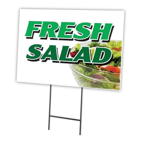Signmission Fresh Salads Yard Sign & Stake outdoor plastic coroplast window, C-2436 Fresh Salads C-2436 Fresh Salads